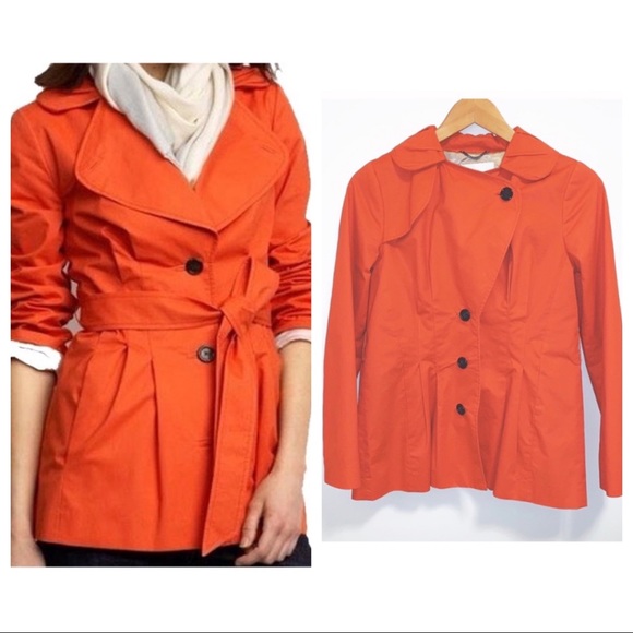 Banana Republic Trench Orange Rain Coat w/ belt-XS - Picture 2 of 8